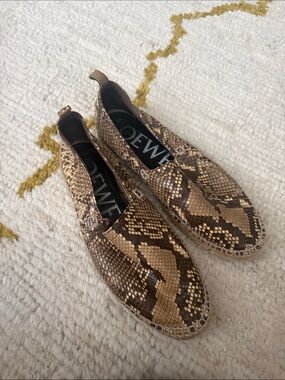 Loewe Python Skin Espadrilles - Brown & Tan